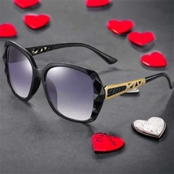 - OVERSIZED  Women Sparkling Frame Polarized Square Sunglasses (new) - Picture 1 of 7